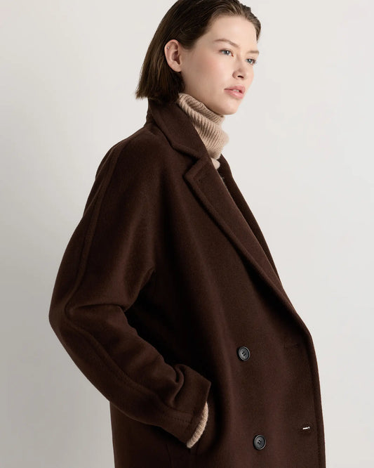 Wool Cashmere Double-Breasted Slouch Coat - US 2863