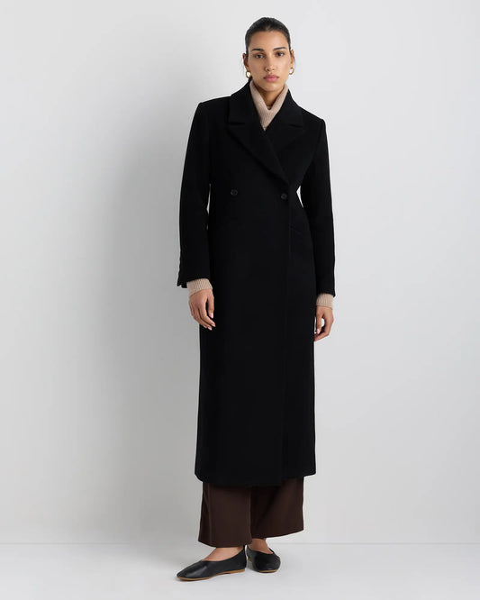 Wool Cashmere Tailored Long Coat - US 1135