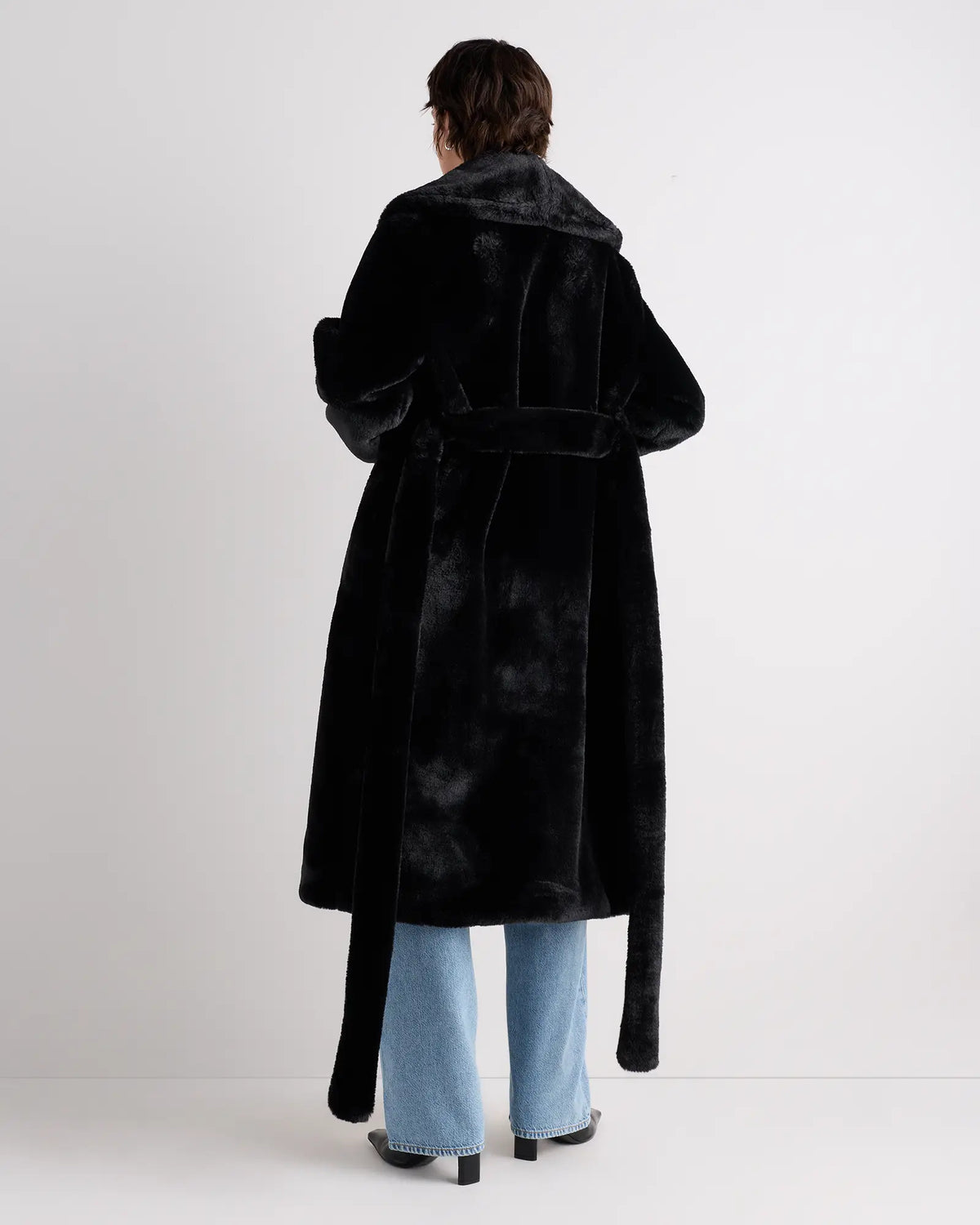 Faux Fur Maxi Wrap Coat - US 0885