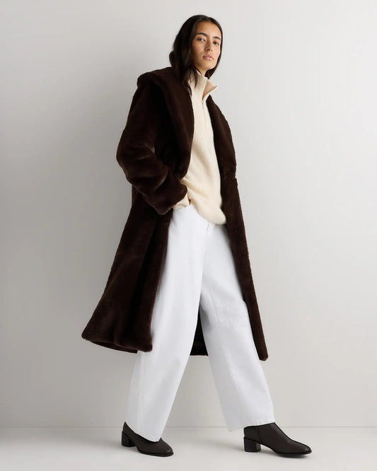 Faux Fur Maxi Wrap Coat - US 7445