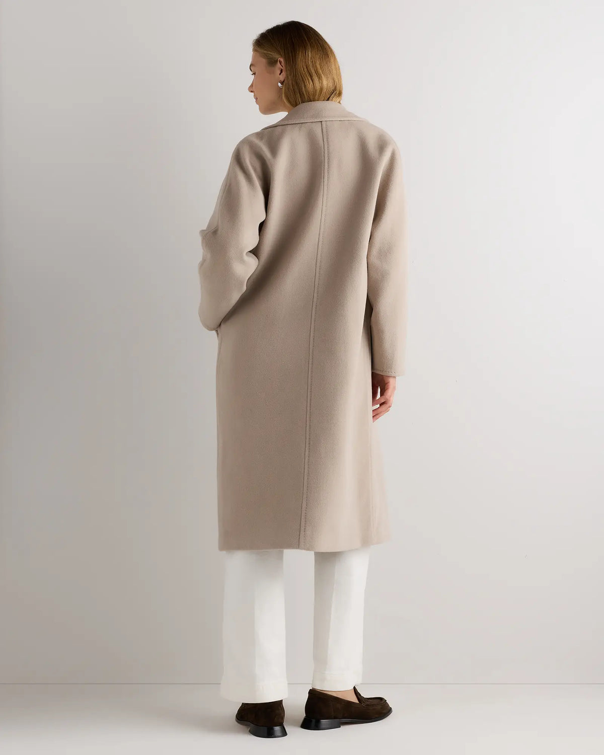 Wool Cashmere Double-Breasted Belted Long Coat - US 2881