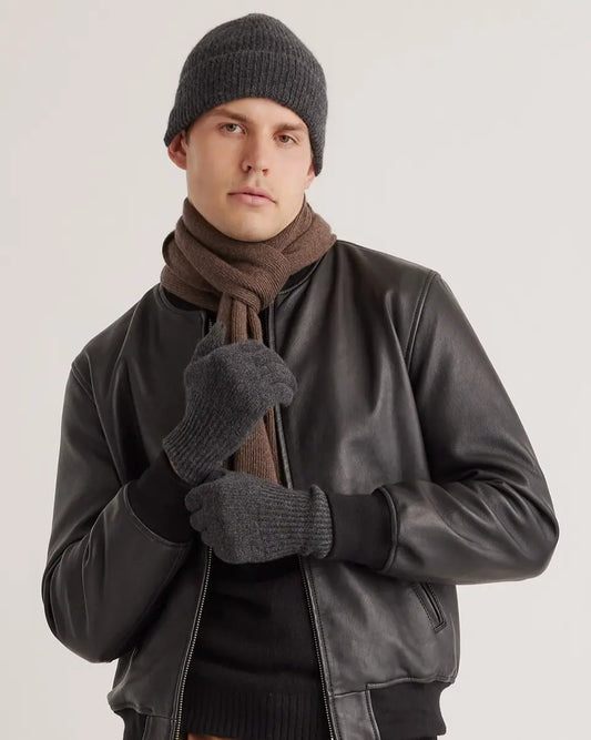 Mongolian Cashmere Ribbed Beanie - US 0468