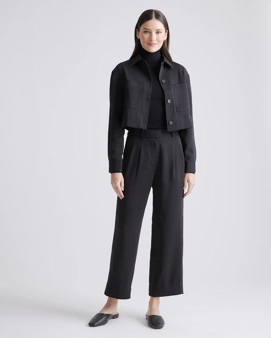 Stretch Crepe Cropped Jacket - US 3584