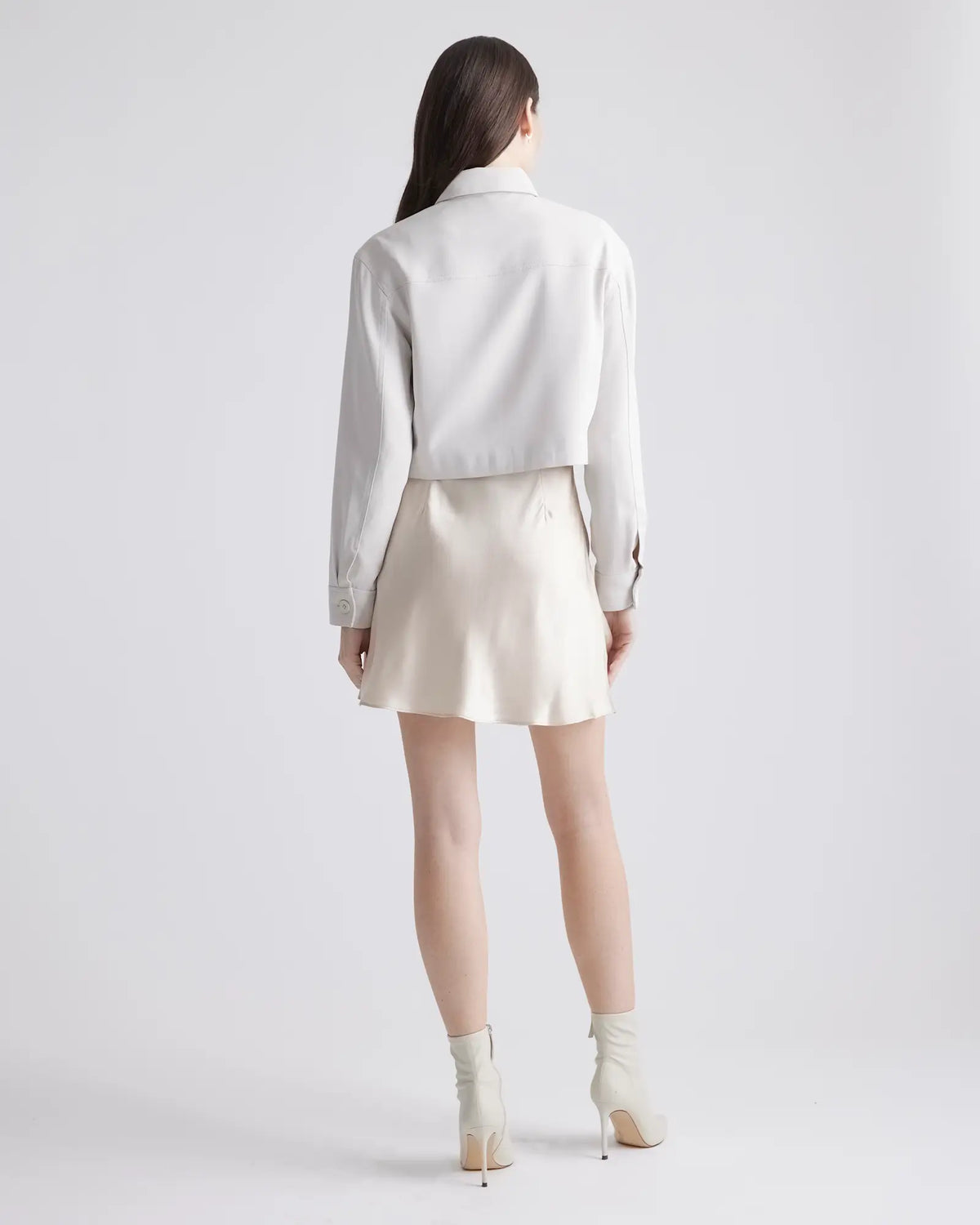 Stretch Crepe Cropped Jacket - US 3540