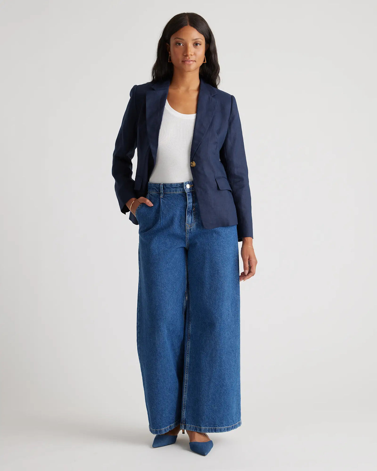 100% European Linen Structured Blazer - US 1248