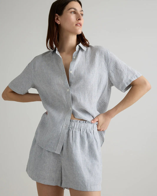 100% European Linen Shorts Pajama Set - US 4541