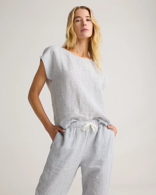 100% European Linen Pajama Set - US 7927