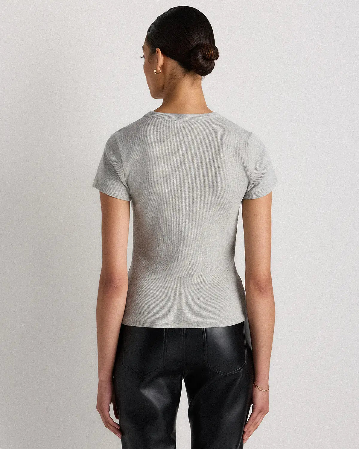 Organic Cotton Micro-Rib Button Tee - US 7420