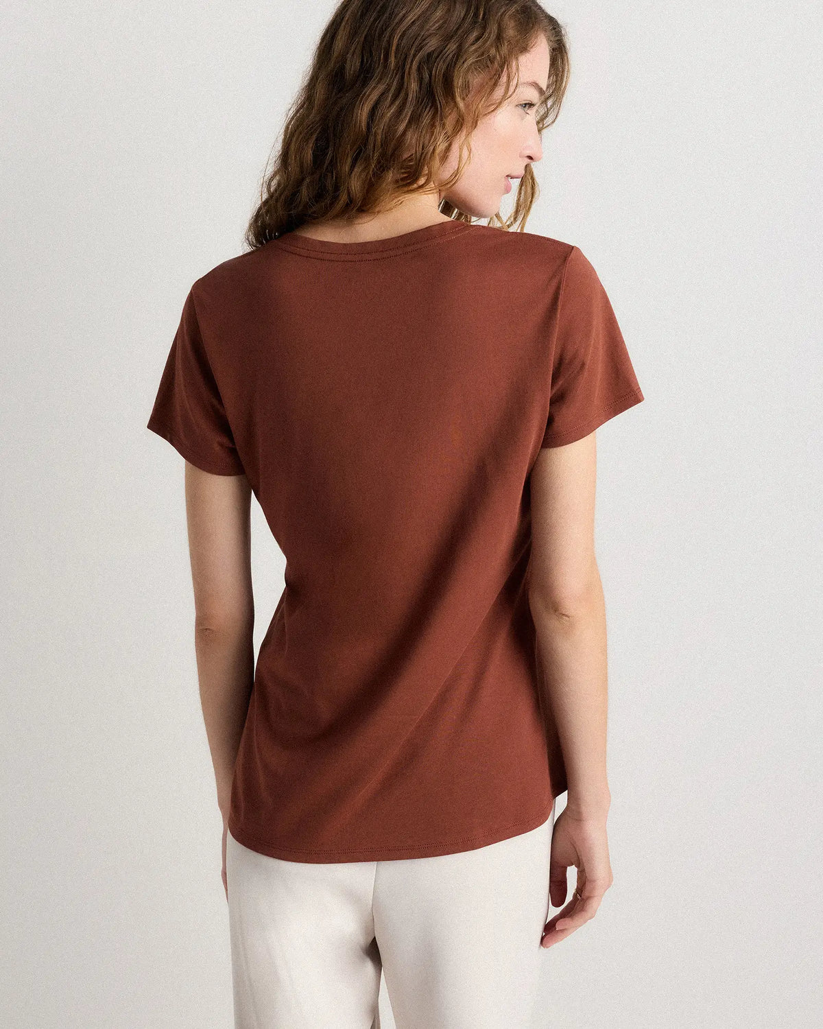 Cotton Modal V-Neck Tee - US 0502