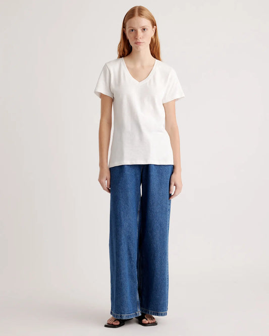 100% Organic Cotton Slub V-Neck Tee - US 6060
