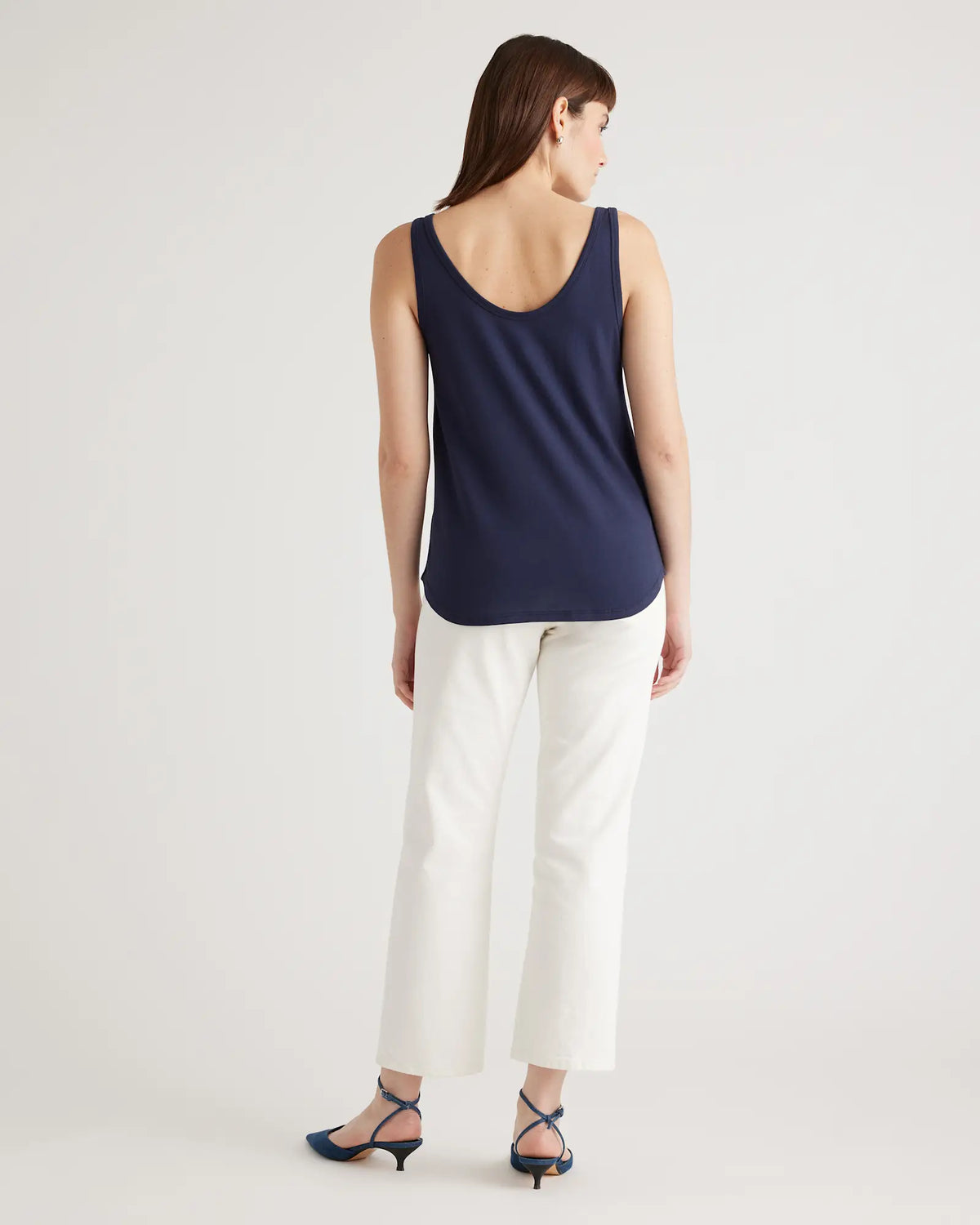 Cotton Modal Double Scoop Neck Tank - US 5625