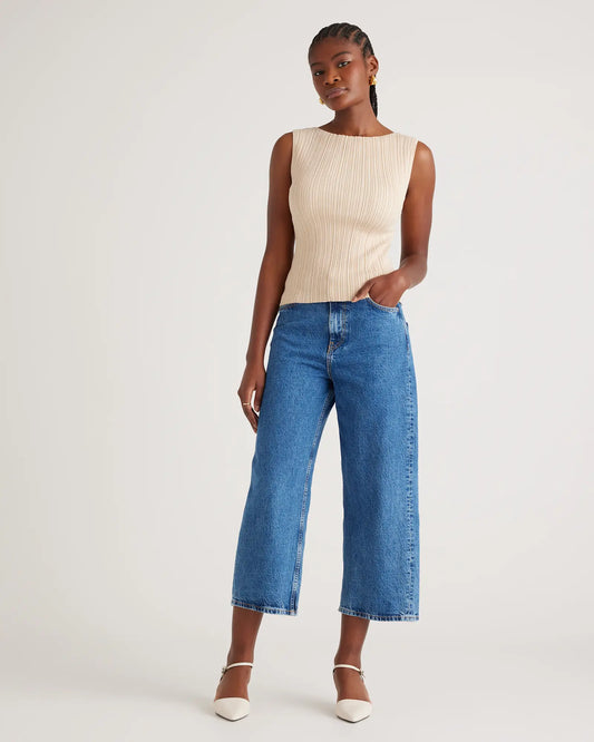 Cotton Cashmere Ribbed Tank - US 8154