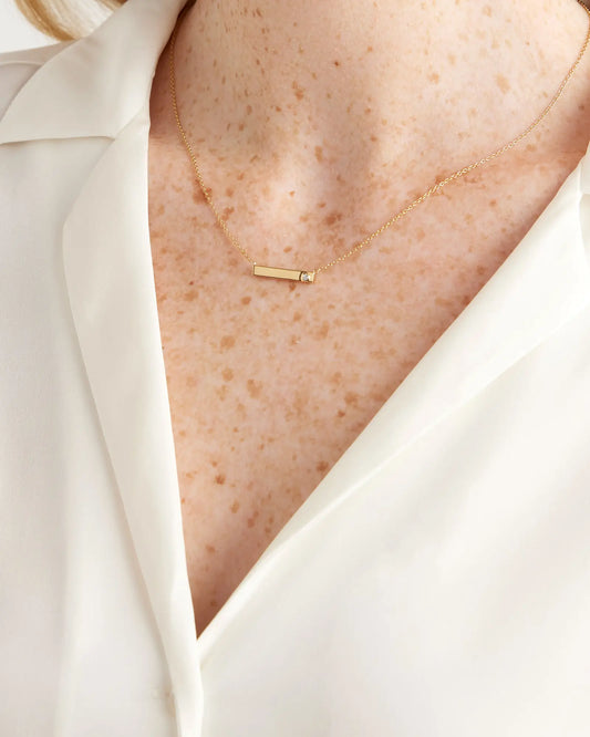 White Sapphire Bar Necklace - US 2662