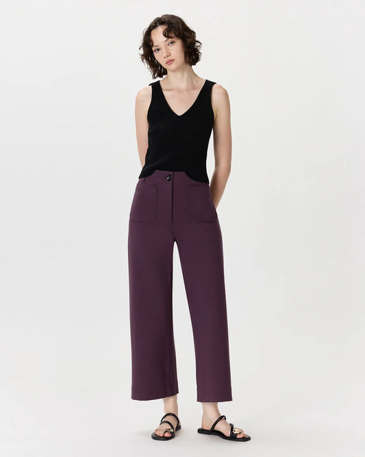 Ultra-Stretch Ponte Cropped Wide Leg Pants - US 3965