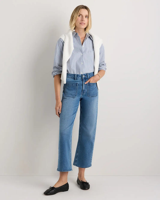 Bella Stretch Patch Pocket Wide Leg Jeans - US 5736