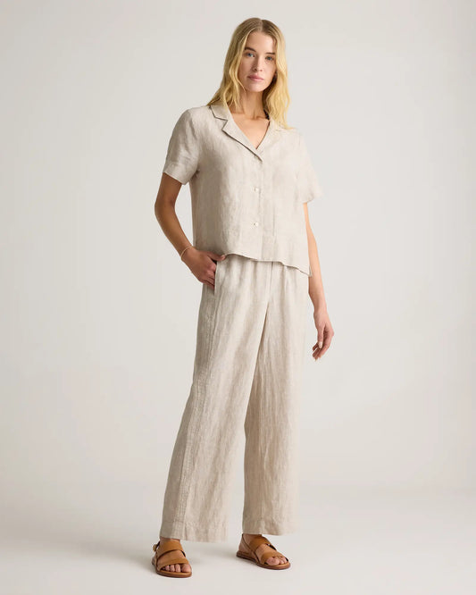 100% European Linen Wide Leg Pants - US 8194