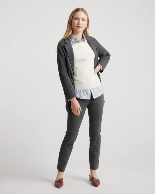 Ultra-Stretch Ponte Pintuck Ankle Pants - US 3875
