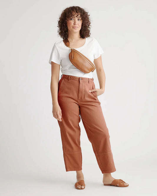 Organic Stretch Cotton Twill Barrel Pants - US 5929