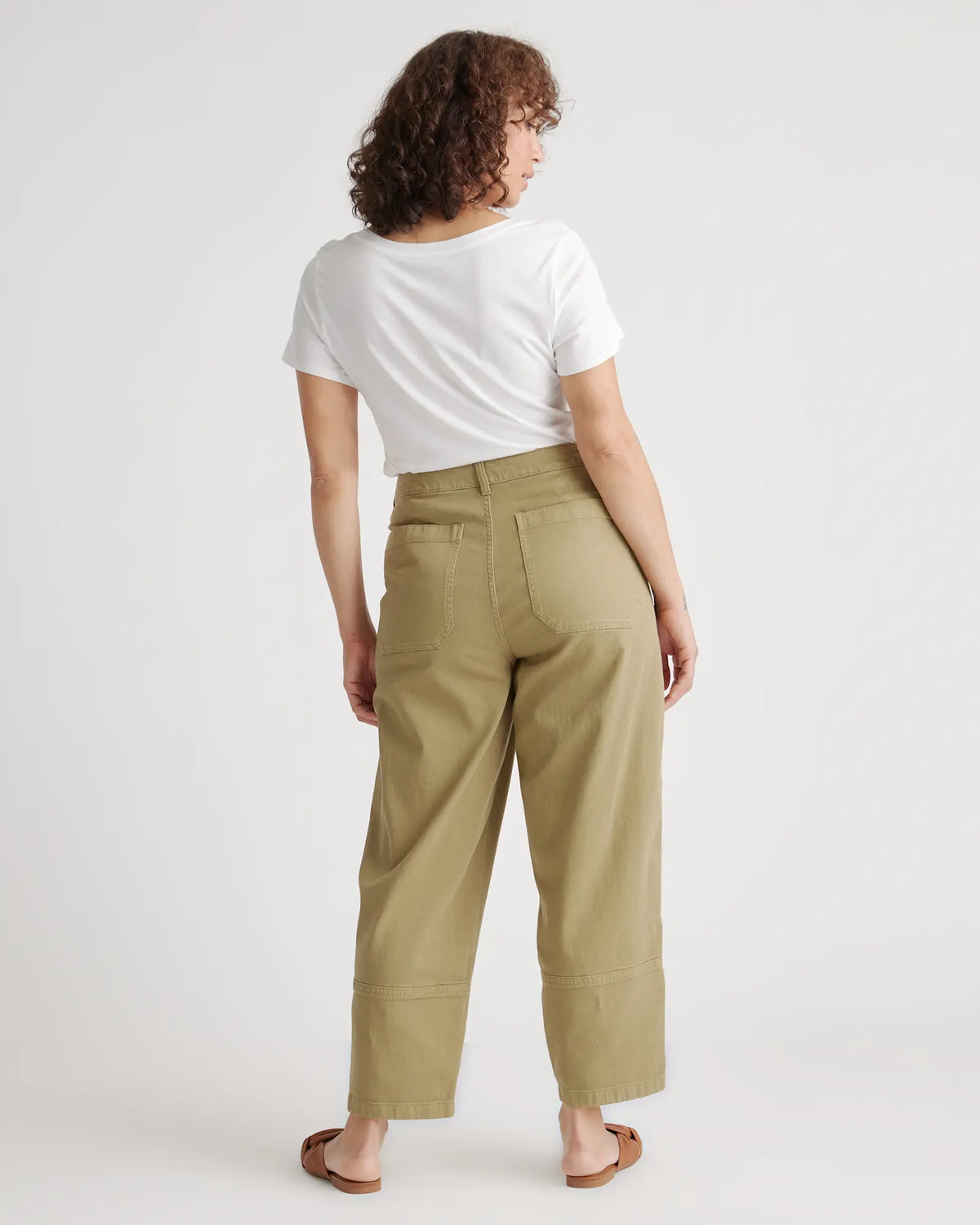 Organic Stretch Cotton Twill Barrel Pants - US 2040