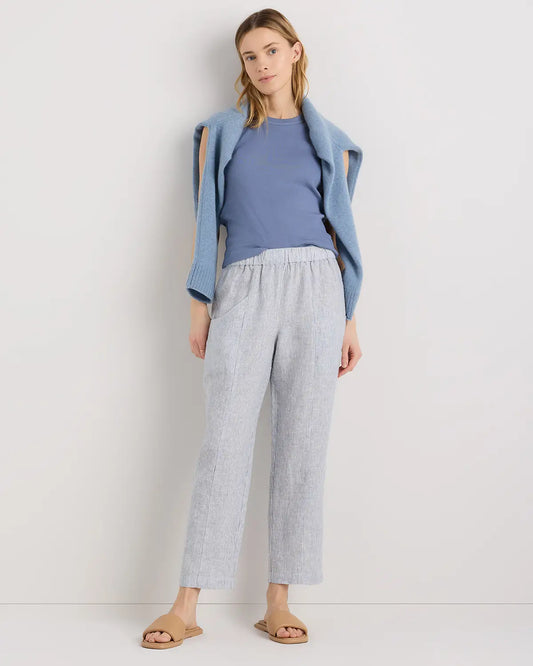 100% European Linen Tapered Ankle Pants - US 4020