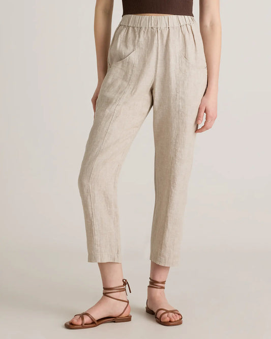 100% European Linen Tapered Ankle Pants - US 5823