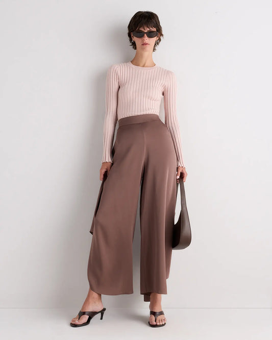 Washable Stretch Silk Palazzo Pants - US 5900