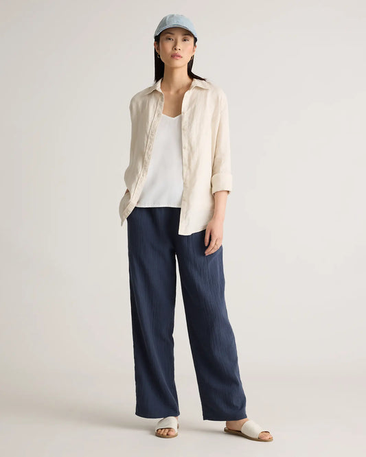 100% Organic Cotton Gauze Straight Leg Pants - US 4754