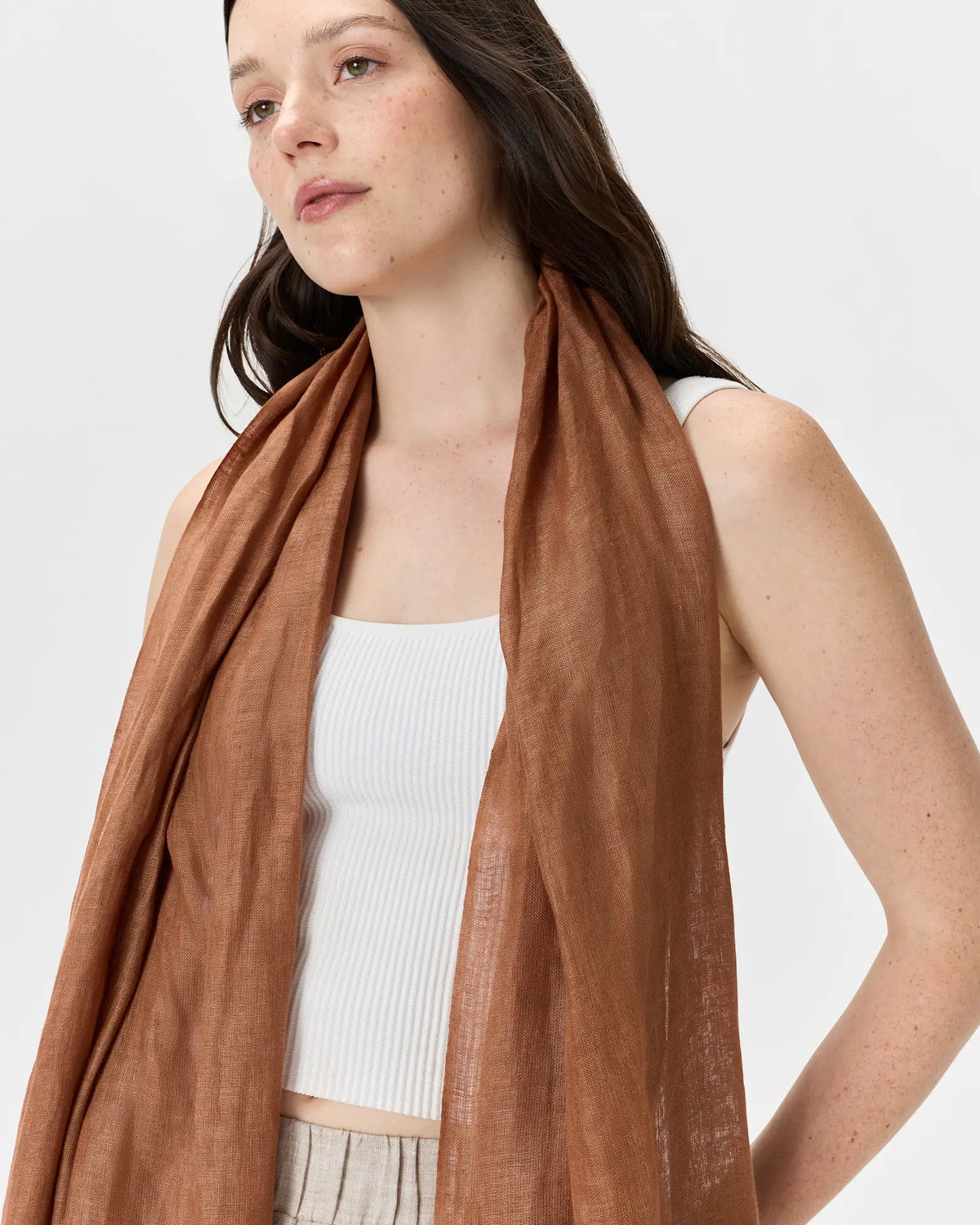 100% European Linen Scarf - US 4476
