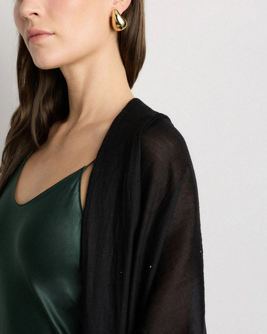 Crystal Embellished Featherweight Cashmere Silk Wrap - US 5254
