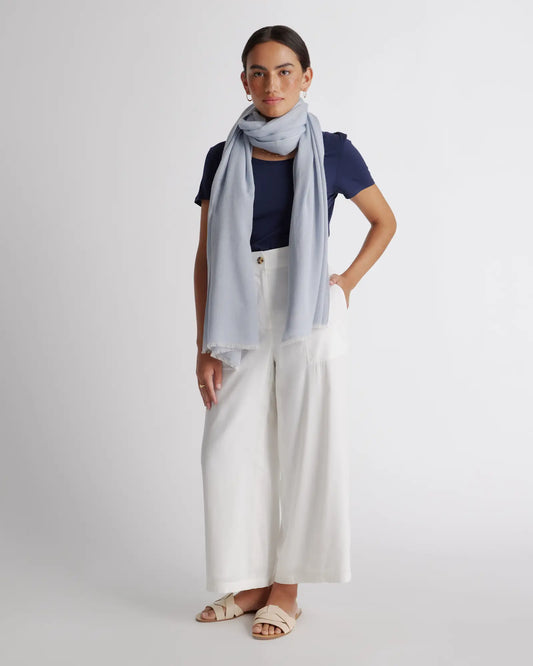 Featherweight Cashmere Silk Frayed Edge Scarf - US 7608