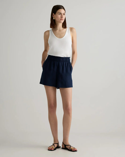 100% European Linen High Waisted Shorts - US 6983