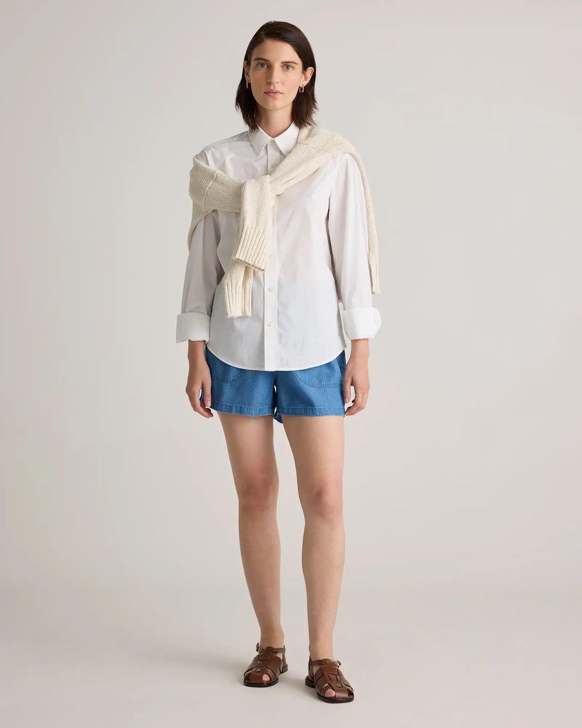 Pull-On Tencel Chambray Shorts - US 0331