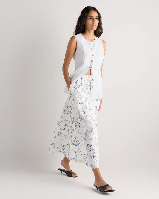 100% European Linen Maxi Skirt - US 8451