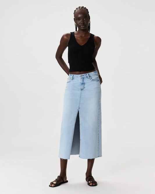 Stretch Denim 5-Pocket Midi Skirt - US 6549