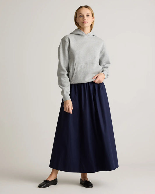 100% Organic Cotton Poplin A-line Maxi Skirt - US 1305