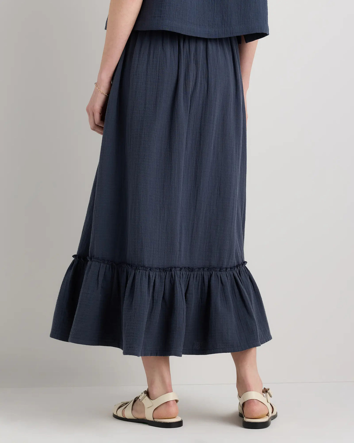 100% Organic Cotton Gauze Smocked Maxi Skirt - US 4580