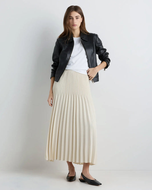 Pleated Matte Midi Skirt - US 6529