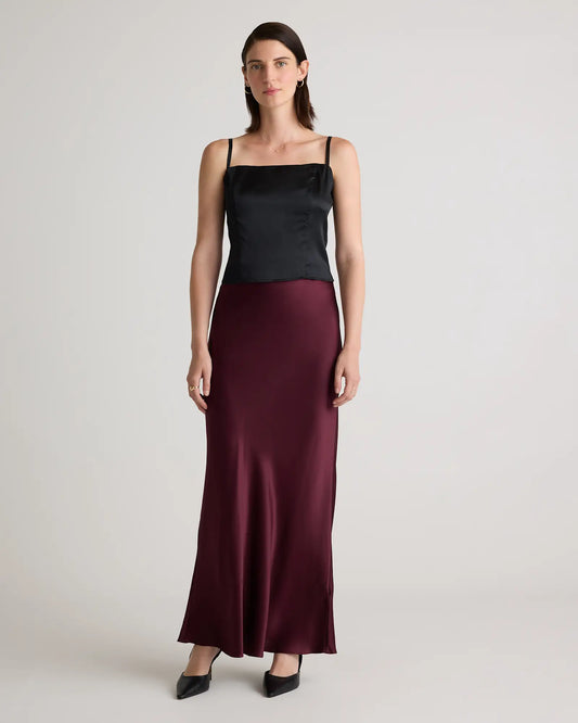 100% Washable Silk Maxi Skirt - US 7847
