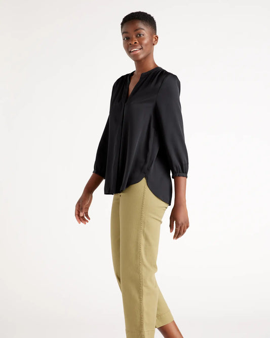 Washable Stretch Silk Pleat Back Blouse - US 5514