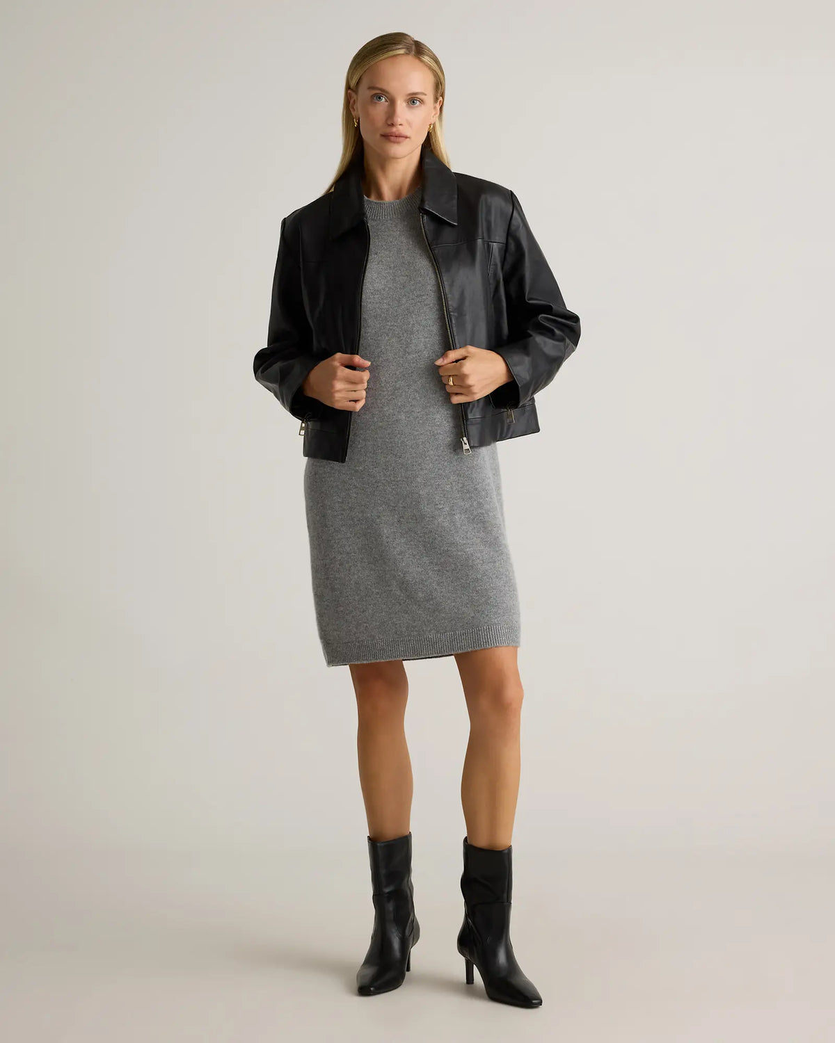 Mongolian Cashmere Short Sleeve Mini Dress - US 4573