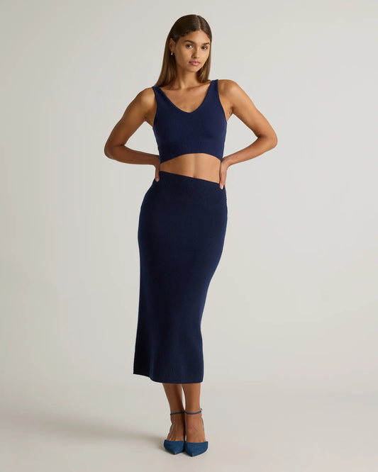 Mongolian Cashmere Fitted Midi Skirt - US 1909