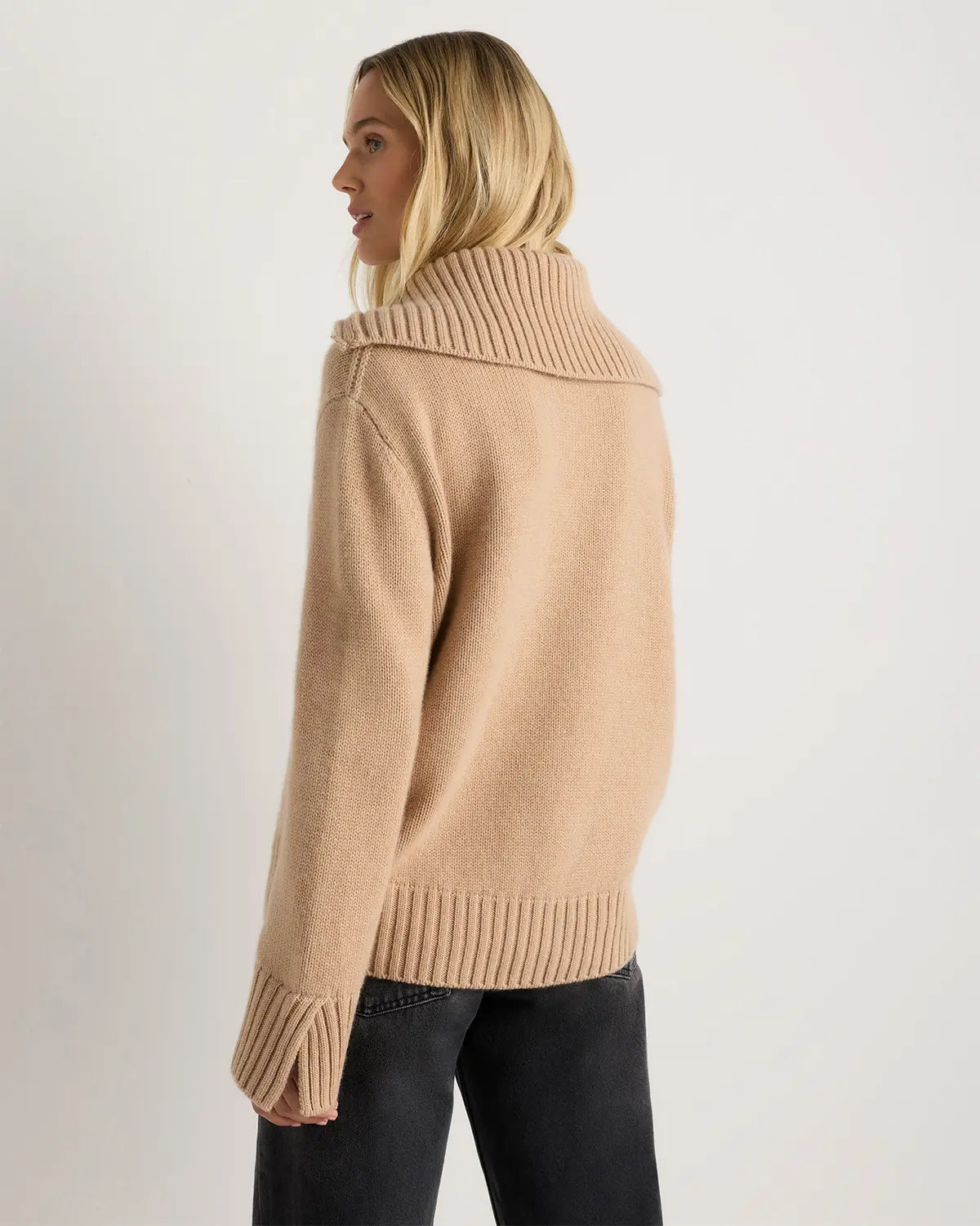 Luxe Baby Cashmere Quarter Zip Sweater - US 1010