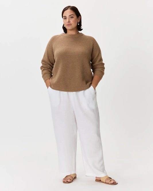 Mongolian Cashmere Fisherman Crewneck Sweater - US 0891