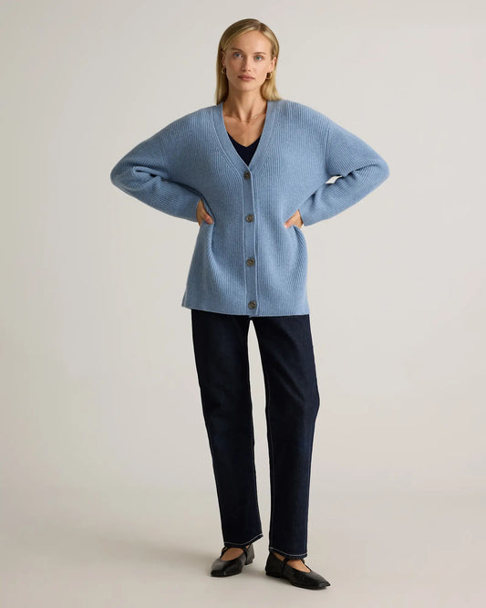 Mongolian Cashmere Oversized Boyfriend Cardigan Sweater - US 7156