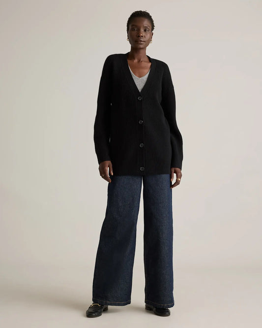 Mongolian Cashmere Oversized Boyfriend Cardigan Sweater - US 8066