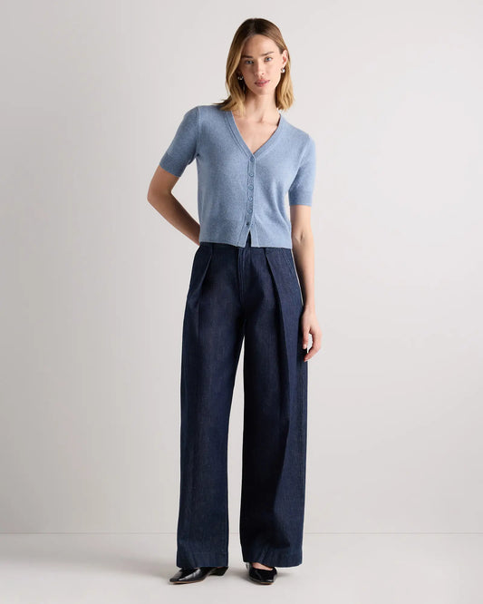 Mongolian Cashmere Short Sleeve Cardigan - US 7085