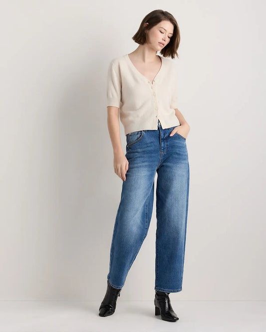 Mongolian Cashmere Short Sleeve Cardigan - US 6286