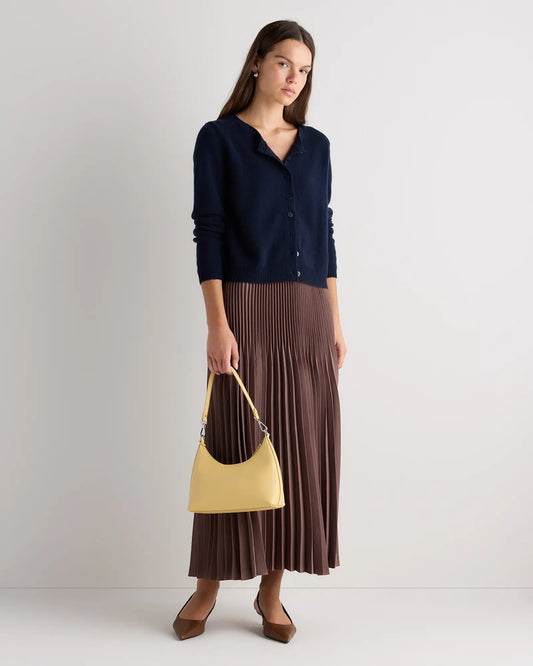 Mongolian Cashmere Cropped Crew Cardigan - US 0722