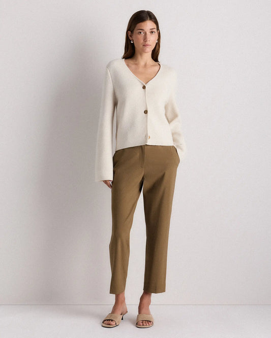 Mongolian Cashmere Structured V-Neck Cardigan - US 8536
