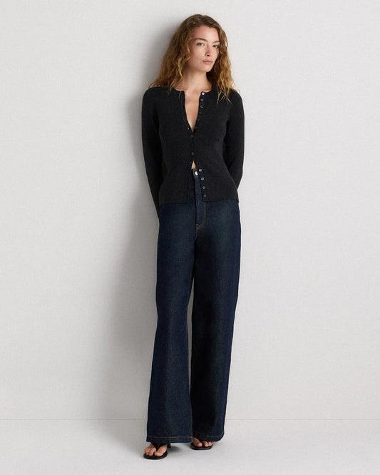 Cotton Cashmere Fitted Ribbed Cardigan - US 3717